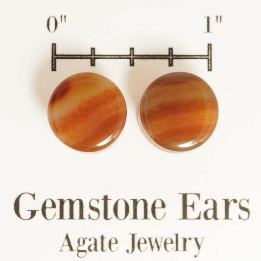 00g 10mm Brazilian Agate Plugs - Double Flare - Handmade - 00g (10mm) Agate Stone Gauges