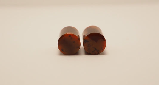 0g Lake Superior Agate Plugs - No Flare - 0g (8mm) - LSA Stone Gauges