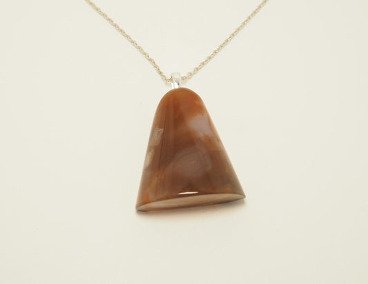 Lake Superior Agate Pendant Necklace - 925 Sterling Silver Chain Included